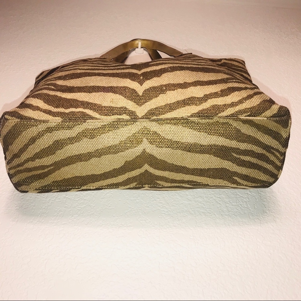 Michael Kors Gold Zebra Print Shoulder Bag - Picture 5 of 8